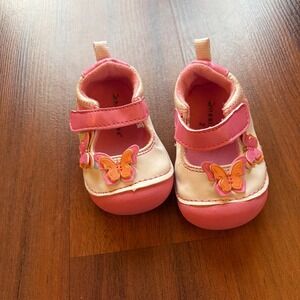 Healthtex Baby Girls Pink White Butterfly Mary Jane Shoes Size 2 IGHT2520001